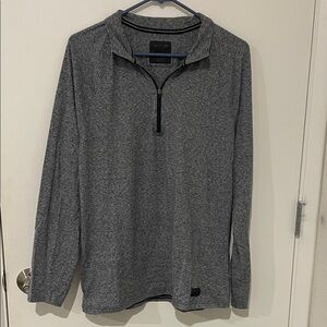Abercrombie & Fitch Men's Heathered Gray Zip-Up Sweater